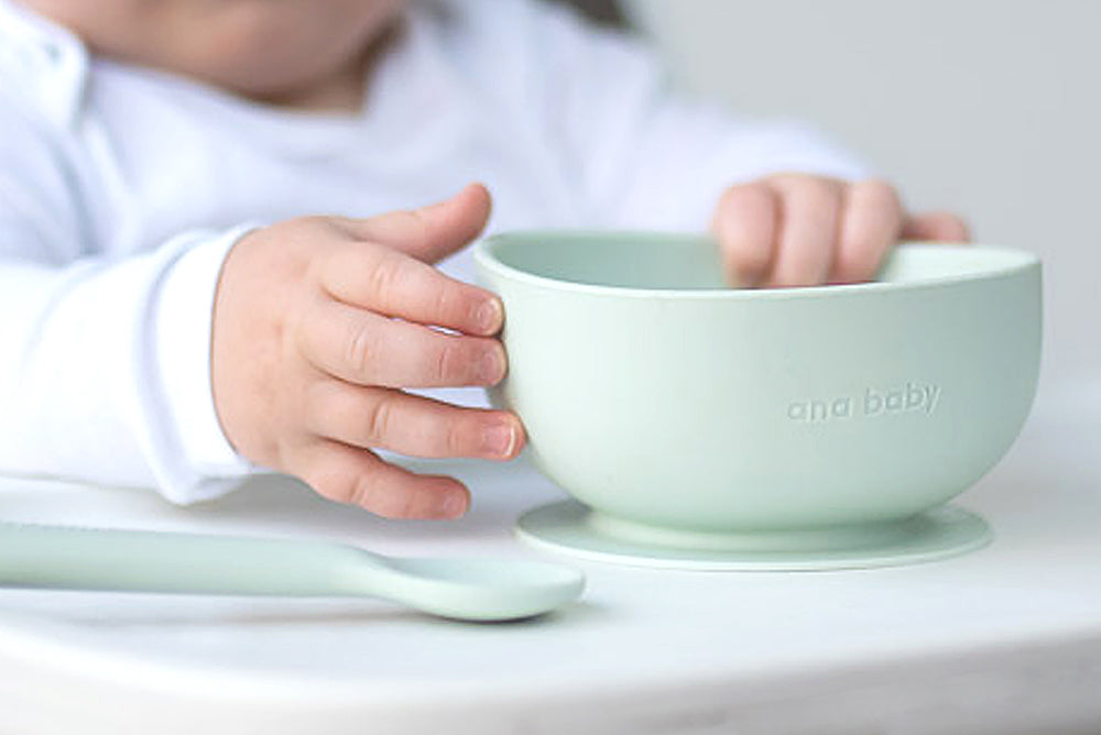 Silicone Suction Bowl and Spoon Matching Set (Pack of 2)  Ana Baby   