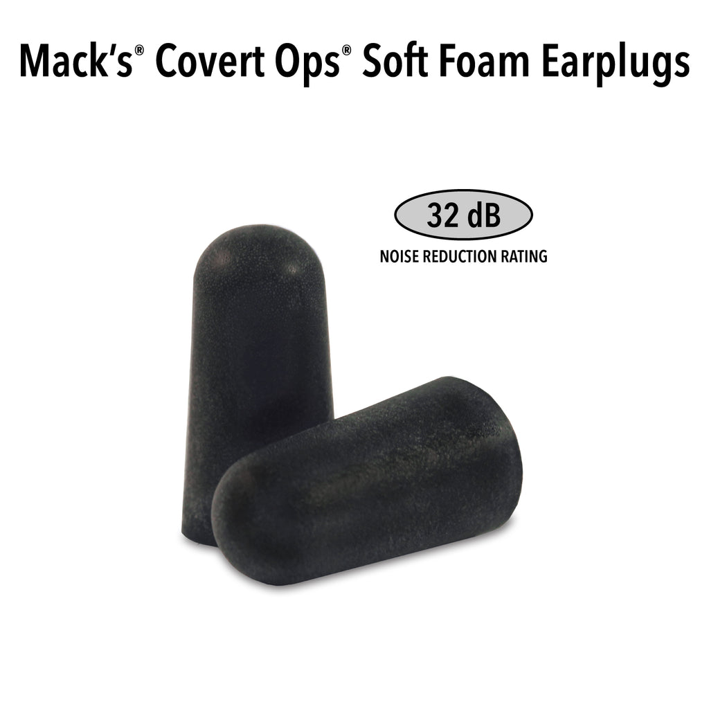 Shooting Covert Ops® Soft Foam Ear Plugs Earplugs Mack's   