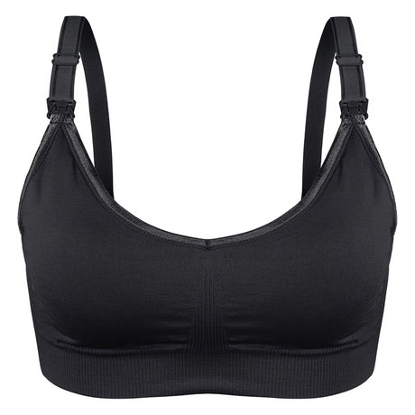Soft & Comfortable Wireless Nursing Bra with Easy Open Clips Breast Feeding Ana Wiz Small Black 
