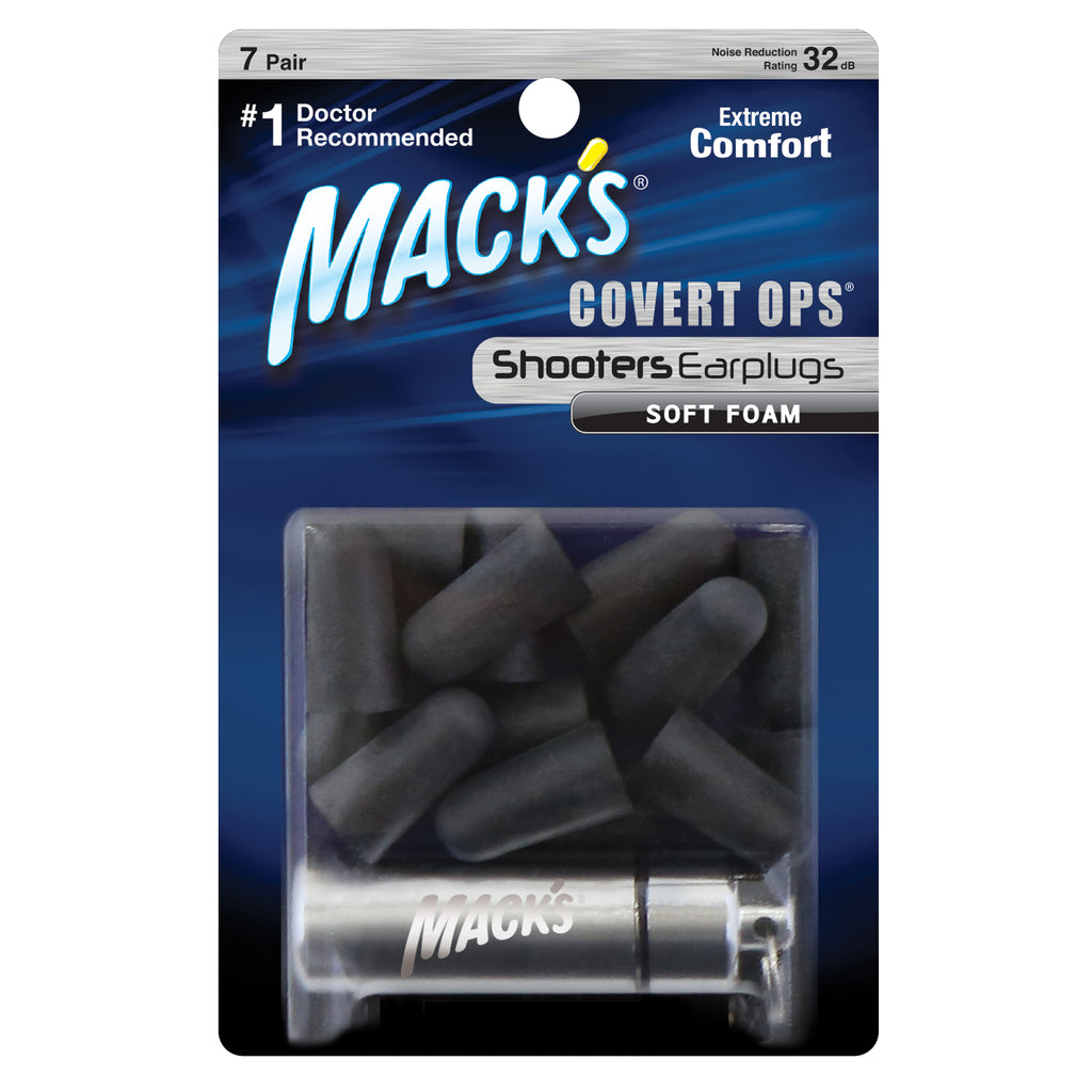 Shooting Covert Ops® Soft Foam Ear Plugs Earplugs Mack's   