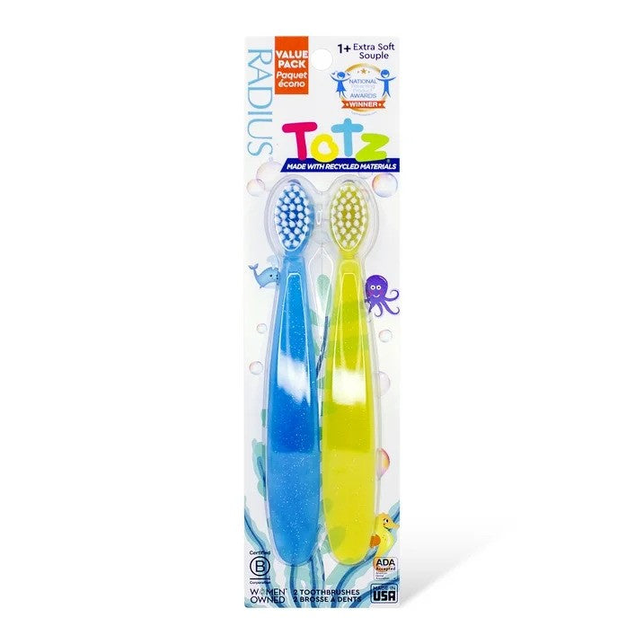 Radius Totz Brush (18 mo+), Pack of Two Toothbrush Radius Blue & Yellow  