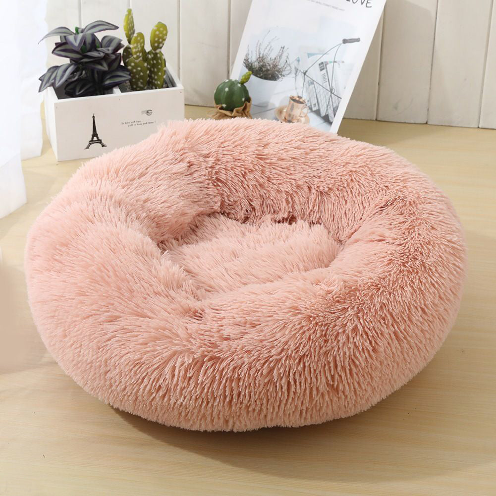 Soft Calming Donut Bed - Premium Quality For Dogs & Cats Pet Bed Pet Wiz Pink 50cm 