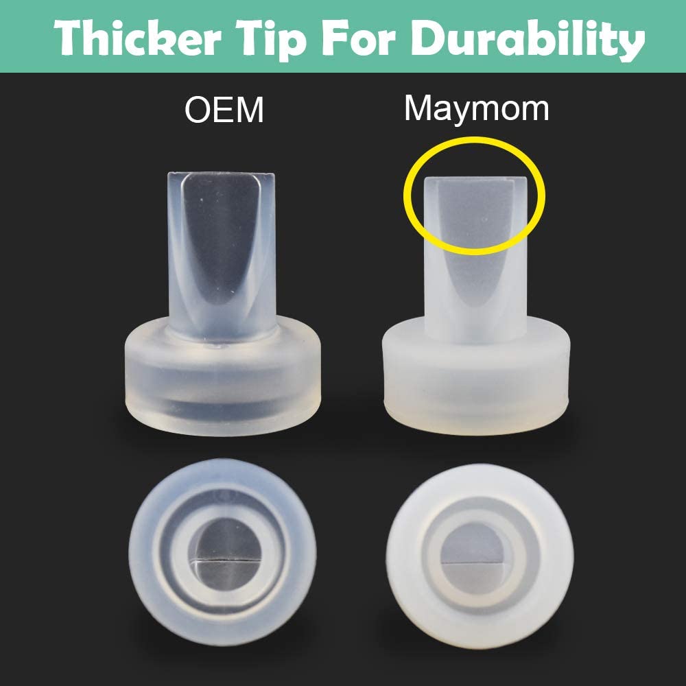 Maymom Pump Valve for Ameda Purely Yours Pumps and Spectra S1, S2, 9 Plus and Spectra Dew 350 Pumps; Duckbills to Replace Ameda Breast Pump Valves and Spectra Duckbills; Retail Packaging Factory Sealed (4 Valves transparent) Breast Pump Accessories Maymom   
