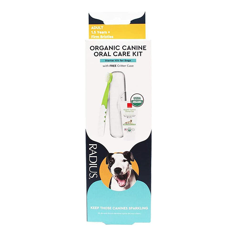 Radius Canine Organic Dental Solutions Kit - Adult Dog Toothbrush Radius   