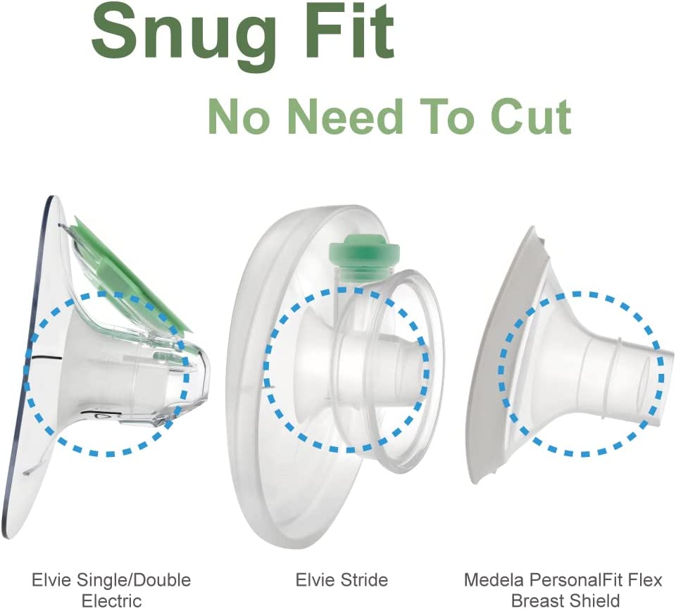 Flange Insert Compatible with Elvie Single/Double Electric, Elvie Stride Cup (24mm), Compatible with Medela PersonalFit Flex Shield  Maymom   