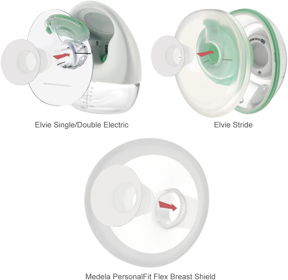 Flange Insert Compatible with Elvie Single/Double Electric, Elvie Stride Cup (24mm), Compatible with Medela PersonalFit Flex Shield  Maymom   