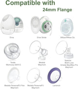 Flange Insert Compatible with Elvie Single/Double Electric, Elvie Stride Cup (24mm), Compatible with Medela PersonalFit Flex Shield  Maymom   