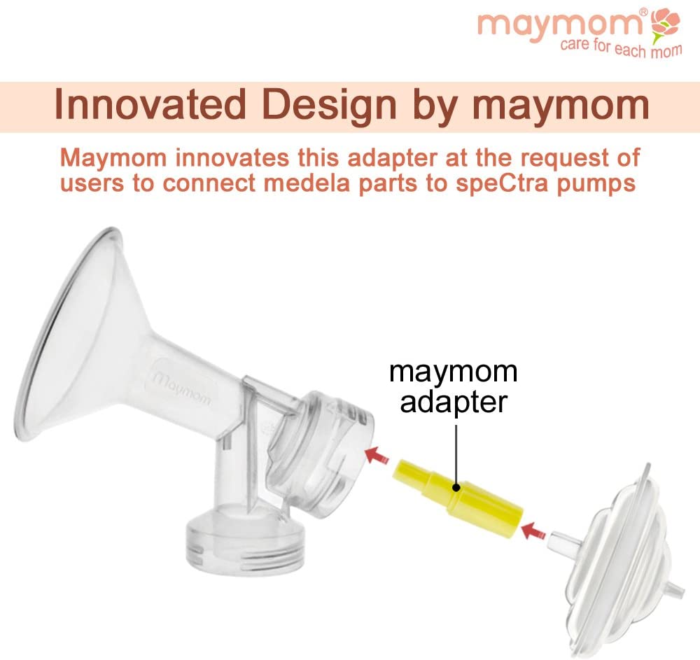 Flange Adapter for Spectra S1 Pumps, Spectra S2, Spectra 9 Pump to Use Medela Breastshield and Bottles (Pack of 2) Breast Pump Accessories Maymom   