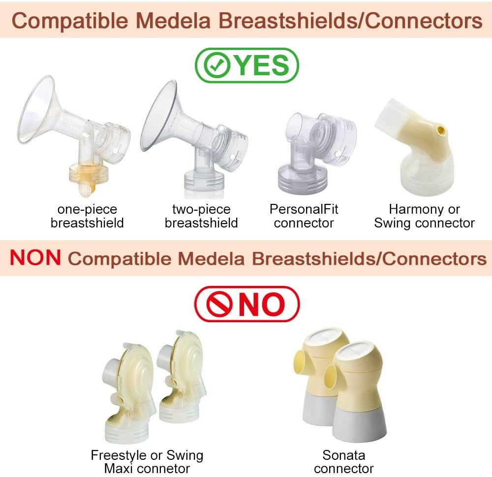Flange Adapter for Spectra S1 Pumps, Spectra S2, Spectra 9 Pump to Use Medela Breastshield and Bottles (Pack of 2) Breast Pump Accessories Maymom   