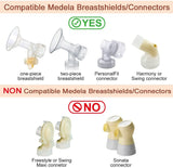 Flange Adapter for Spectra S1 Pumps, Spectra S2, Spectra 9 Pump to Use Medela Breastshield and Bottles (Pack of 2) Breast Pump Accessories Maymom   