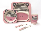 Children's 5 Piece Bamboo Dinner Set Baby Feeding Ana Baby Zebra  