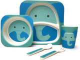 Children's 5 Piece Bamboo Dinner Set Baby Feeding Ana Baby Elephant  
