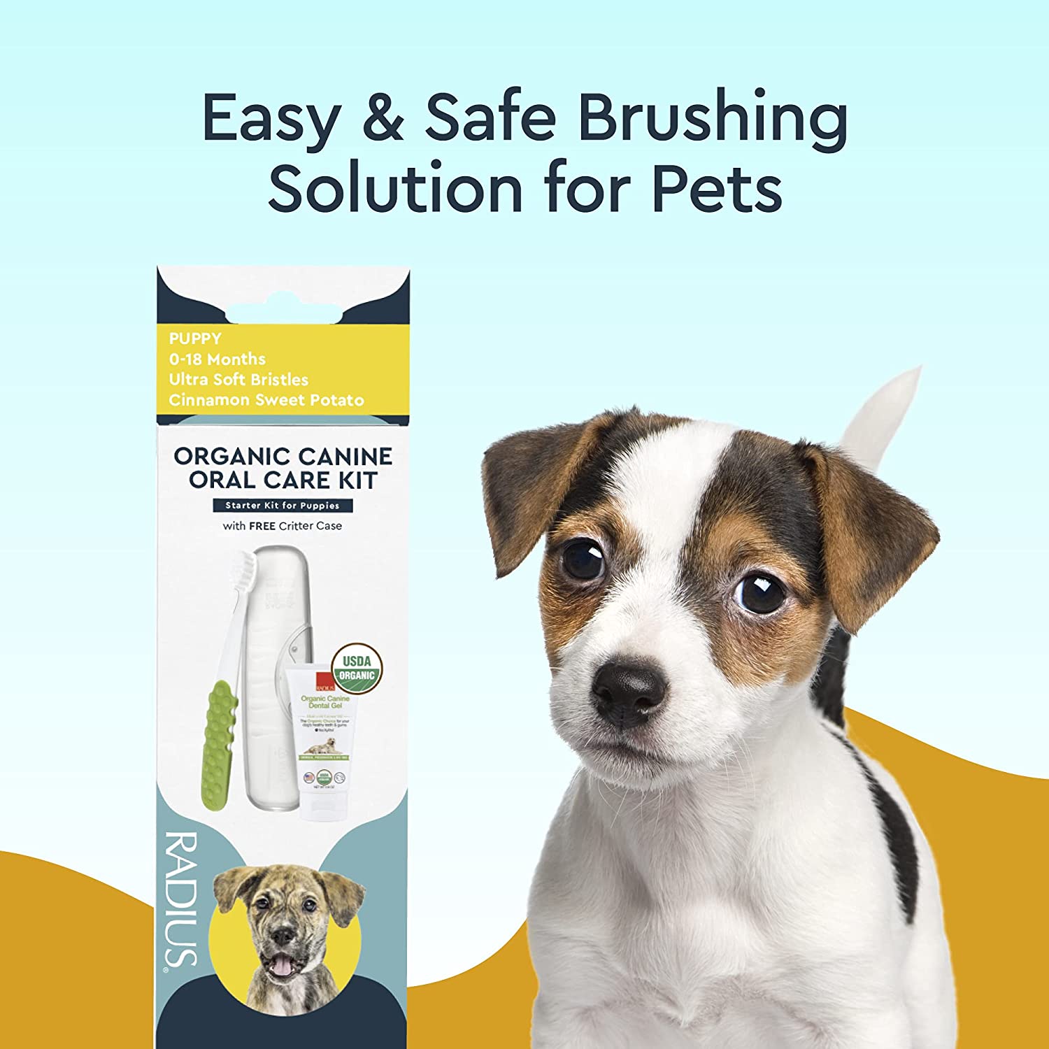 Radius Canine Organic Dental Solutions Kit - Puppy Dog Toothbrush RADIUS   