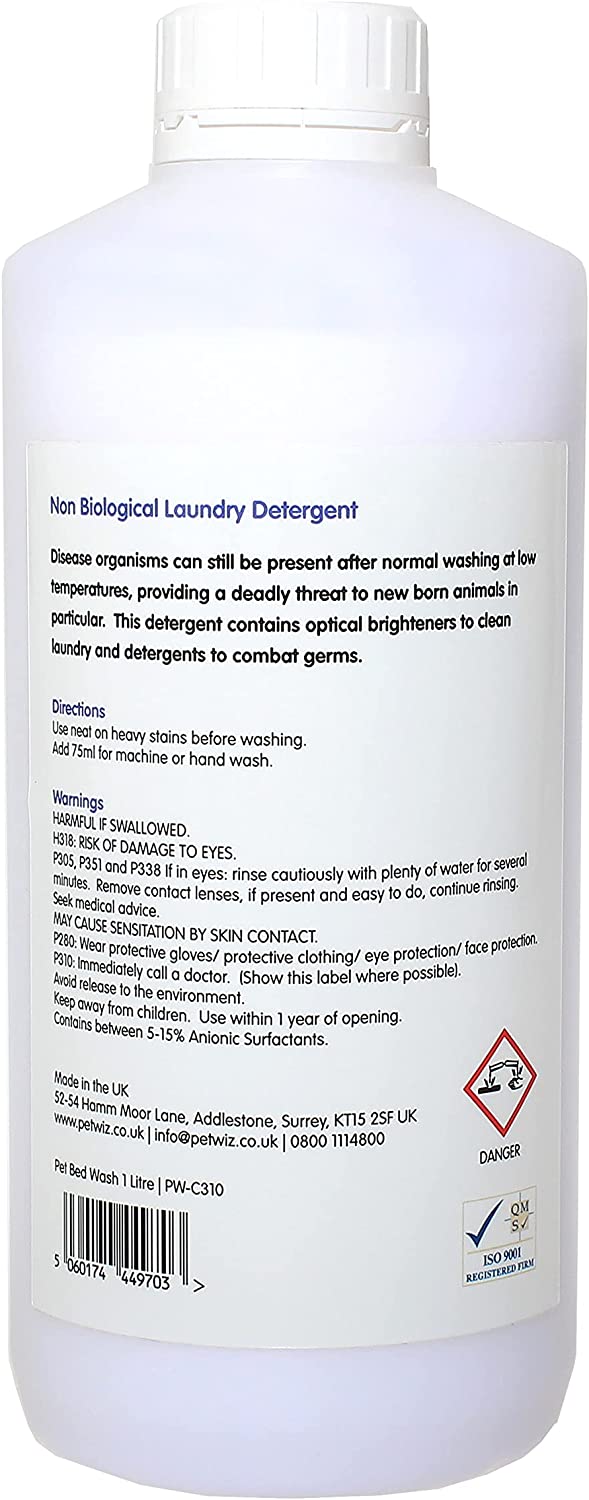 Pet Bed Wash - Non Biological Laundry Detergent  Pet Wiz   