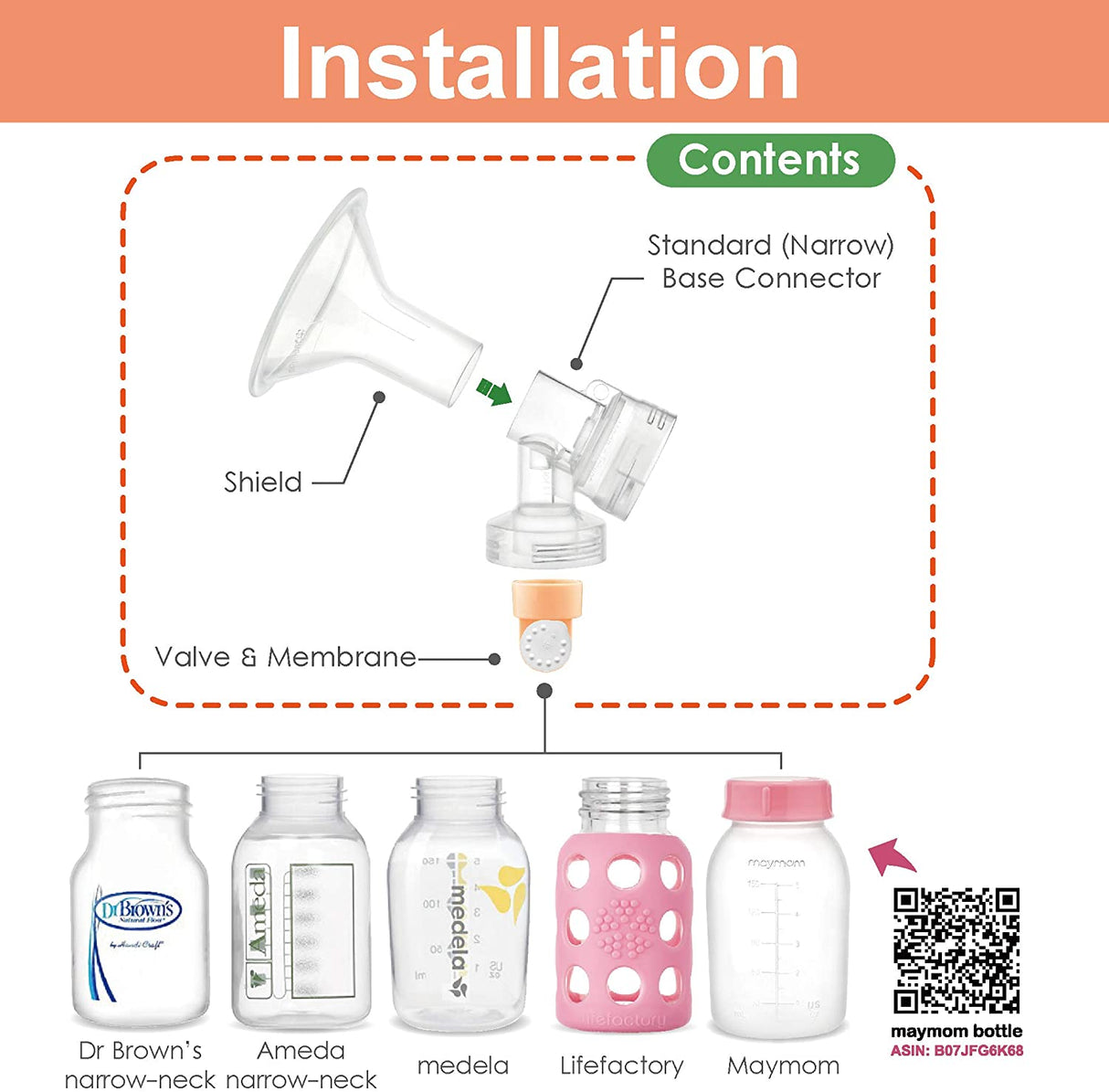 Two-Piece Breastshield; Compatible with Medela Breast Pumps  Maymom   