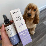 Flea & Tick Spray for Dogs & Cats - Lavender Oil & Six Other Natural Essential Oils Flea Spray Pet Wiz   