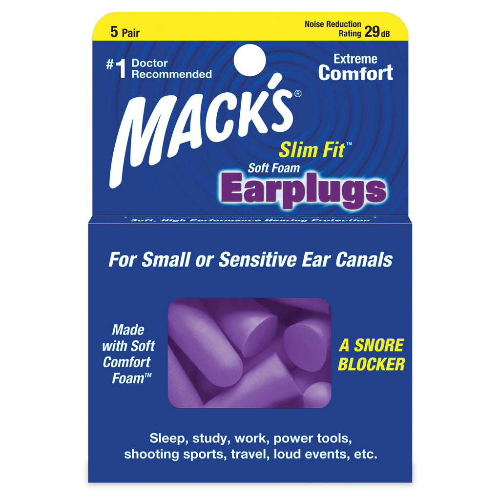 Mack's - Safesound Soft Foam Slim Fit Earplugs Earplugs Mack's 5 Pairs  