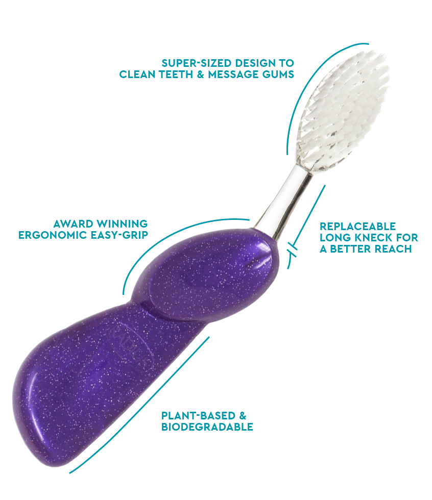 The Big Brush™ with Replaceable Head - Left Hand Toothbrush Radius Purple Galaxy  