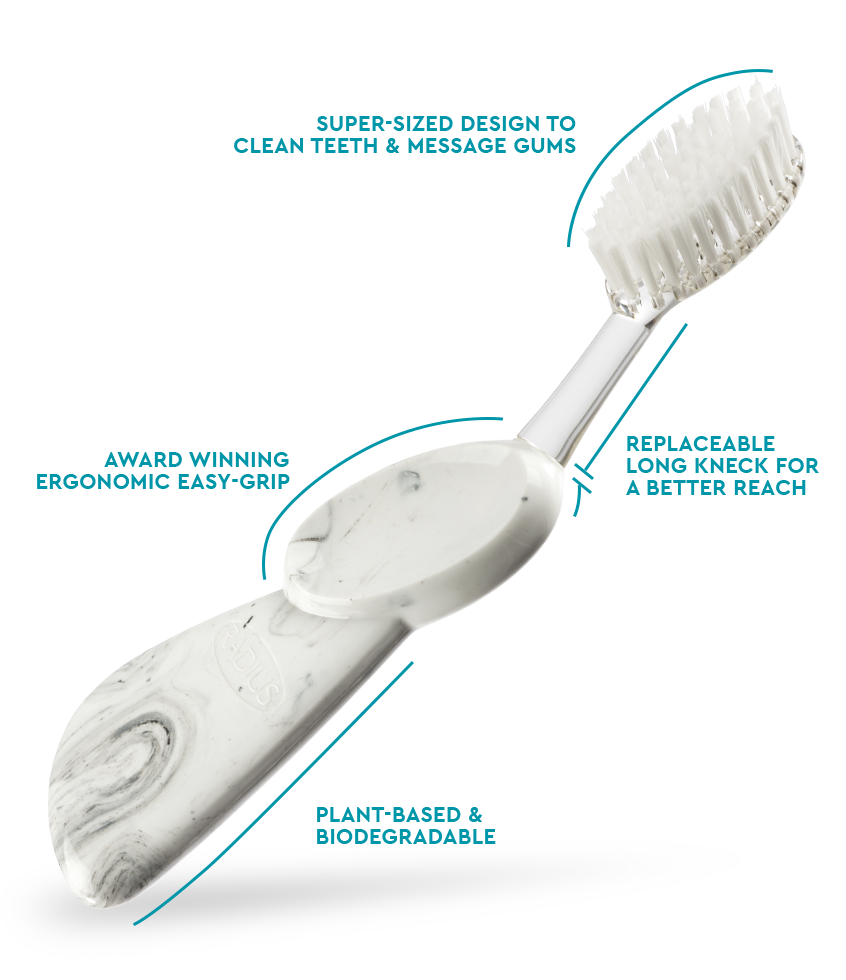 The Big Brush™ with Replaceable Head - Left Hand Toothbrush Radius Marble  