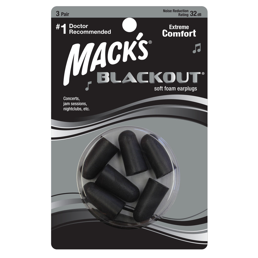 Mack's - Blackout Soft Foam Ear Plugs Earplugs Mack's 3 Pairs  
