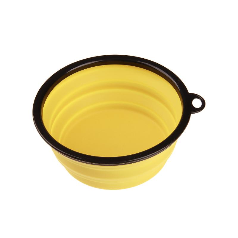 Collapsible Silicone Bowl for Dogs - 350ml Feeding Pet Wiz Yellow  