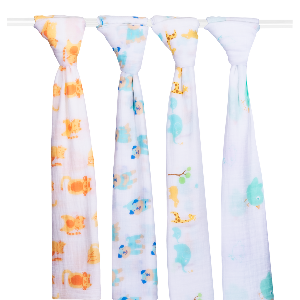 Extra Large Super Soft Muslins - Animal Designs - Gift Pack Baby Health Ana Wiz   