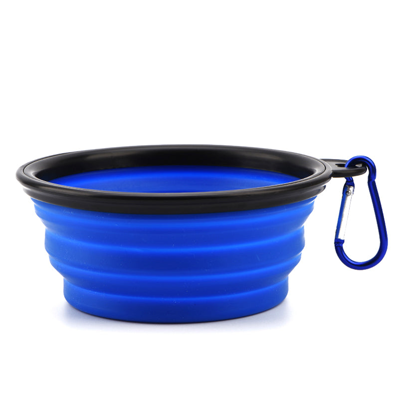 Collapsible Silicone Bowl for Dogs - 350ml Feeding Pet Wiz Blue  