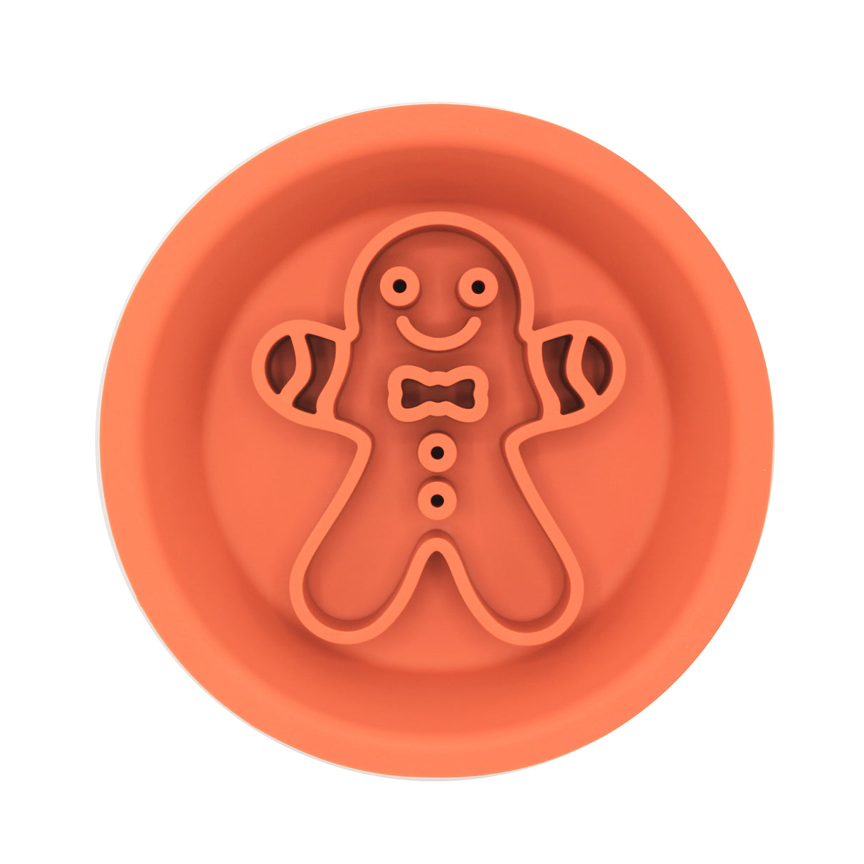 Festive Slow Feeder Pet Bowl & Licking Mat  Pet Wiz Gingerbread Man  