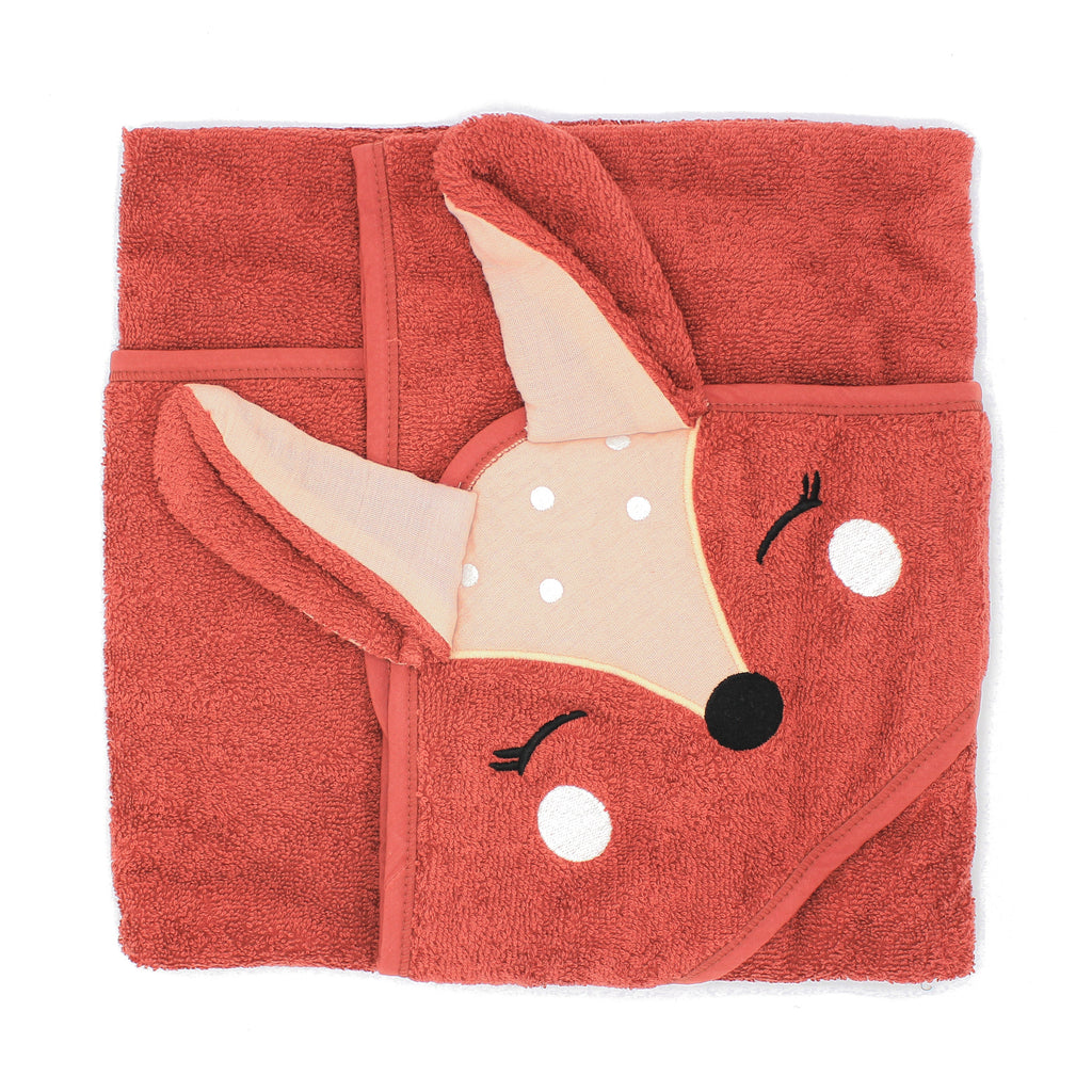 100% Organic Cotton Hooded Baby Bath Towel  ana baby Fox  