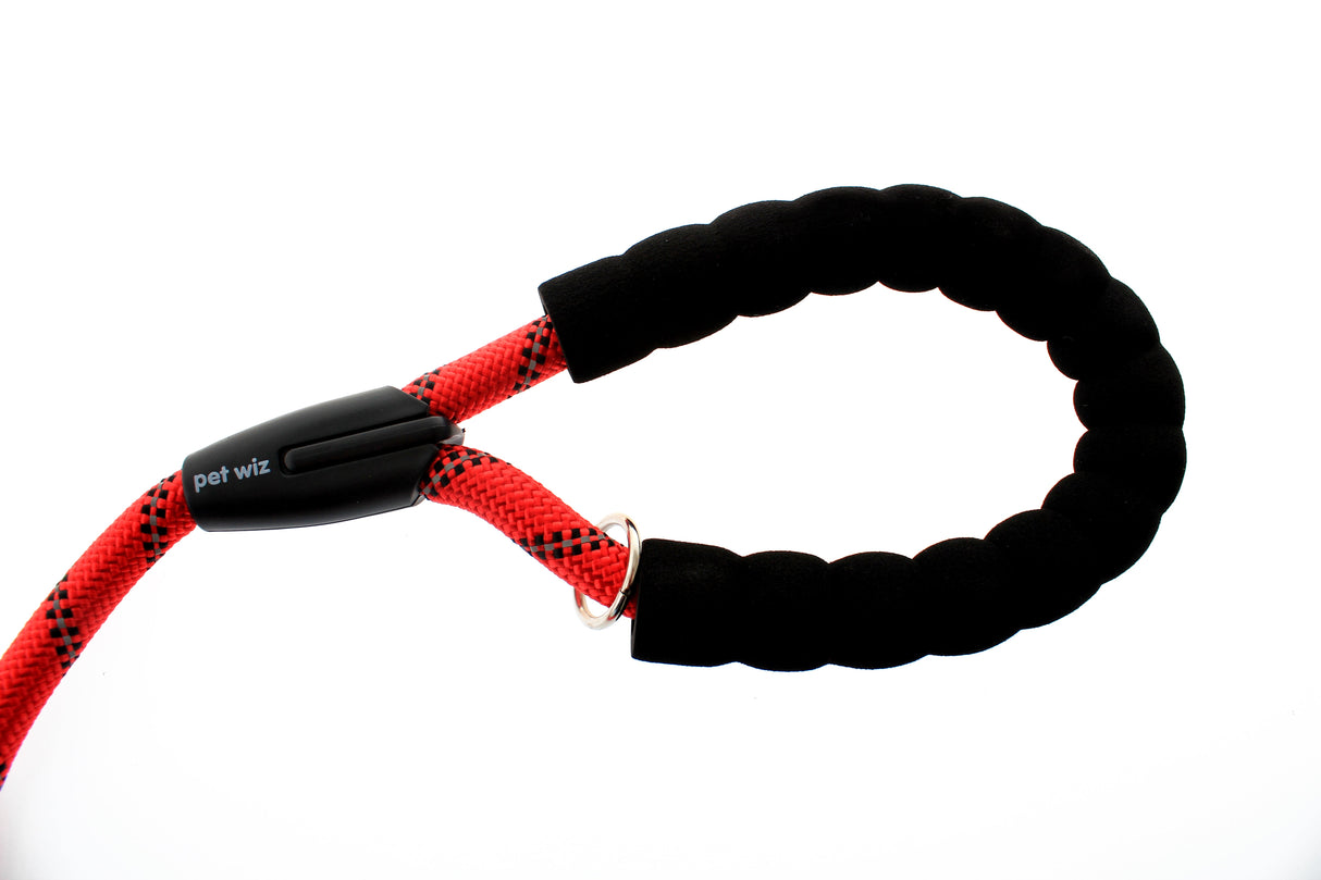 Dog Rope Lead With Reflective Stitching and Padded Handle - Size & Colour Options Collars Leads & Harnesses Pet Wiz   