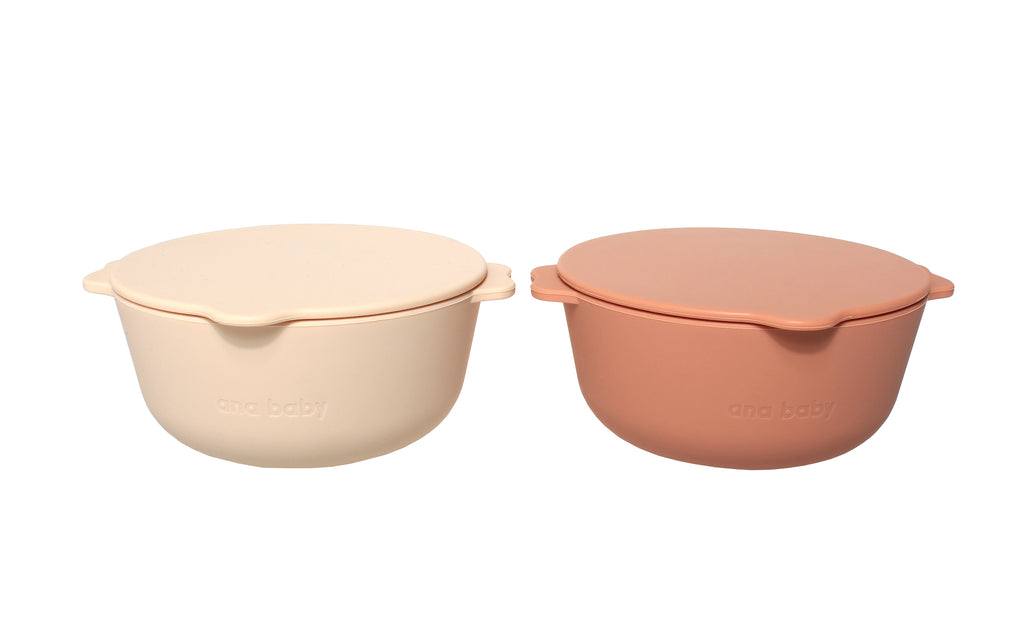 Silicone Bowls with Lids (Pack of 2)  ana baby   