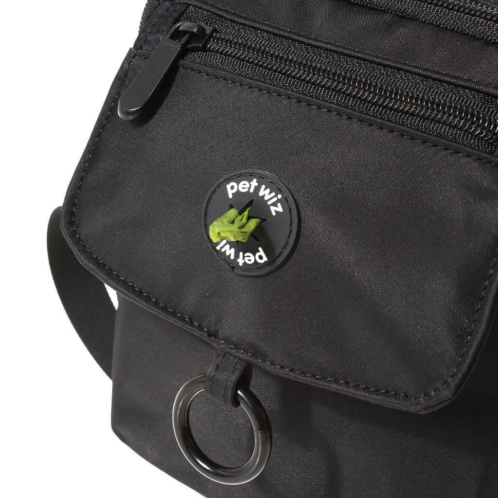 Water Resistant Dog Walking Bag - Internal Treat Pouch, Card Holder, Clip for Keyring, Poop Bag Dispenser & Adjustable Strap  Pet Wiz   