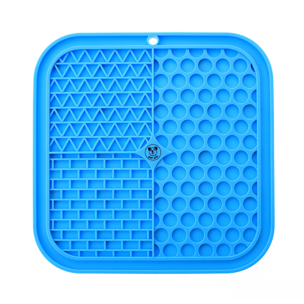 Silicone Licking Mat - Providing Mental Stimulation and  Anxiety Relief Feeding Pet Wiz Blue  