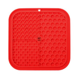 Silicone Licking Mat - Providing Mental Stimulation and  Anxiety Relief Feeding Pet Wiz Red  