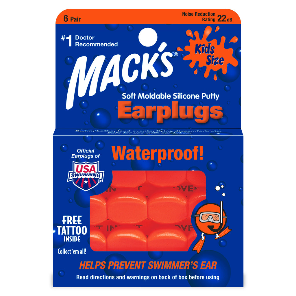Mack's - Soft Moldable Silicone Putty Earplugs Kids Size Earplugs Mack's 6 Pairs  