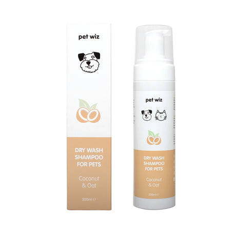 Dry Wash Shampoo for Pets – Soothing & Deodorising.  Pet Wiz Coconut & Oat  