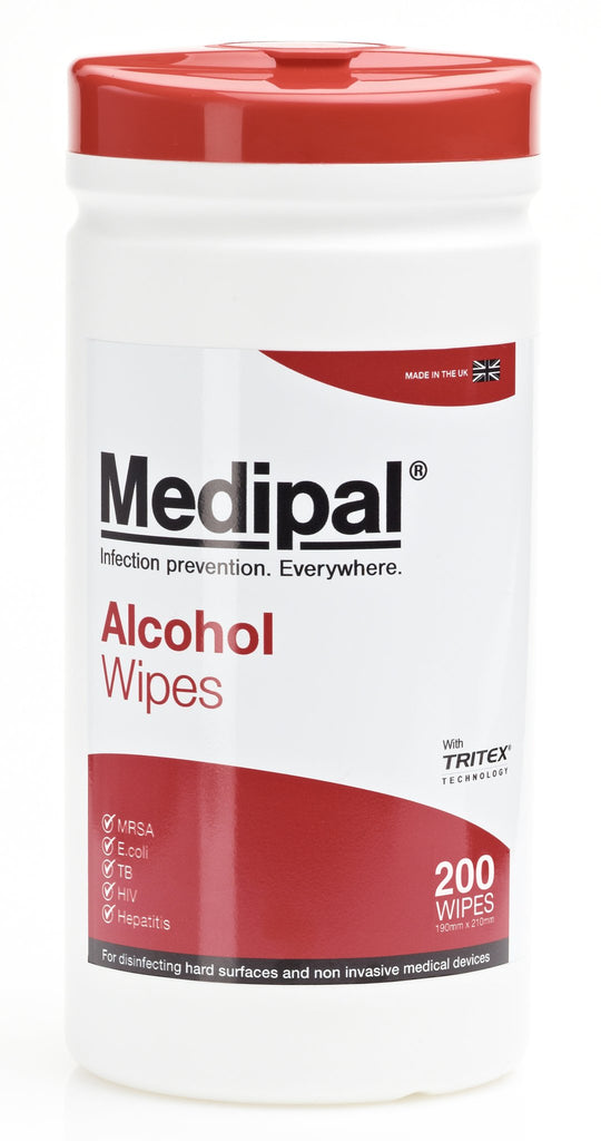 Medipal Disinfectant Alcohol Wipes (200 Sheet Tub) Clinical Wipes Ana Wiz   