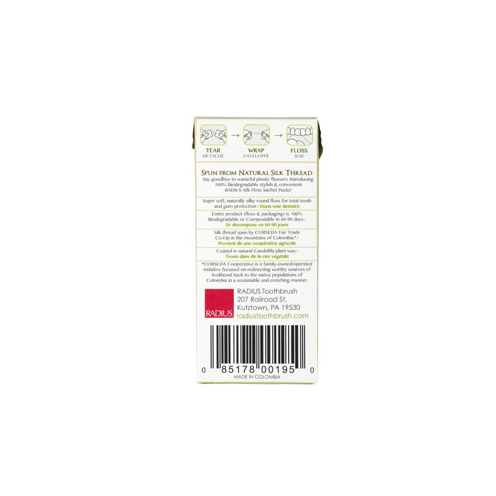 Floss Sachets, Natural Silk (1 Pack) Dental Floss RADIUS   