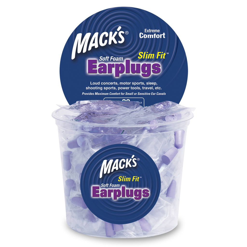 Mack's - Safesound Soft Foam Slim Fit Earplugs Earplugs Mack's 100 Pairs Individually Wrapped  