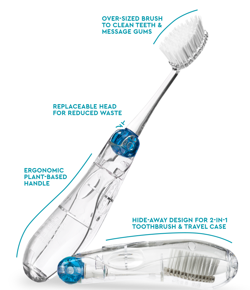 TOUR Travel Brush  RADIUS Sapphire Blue  