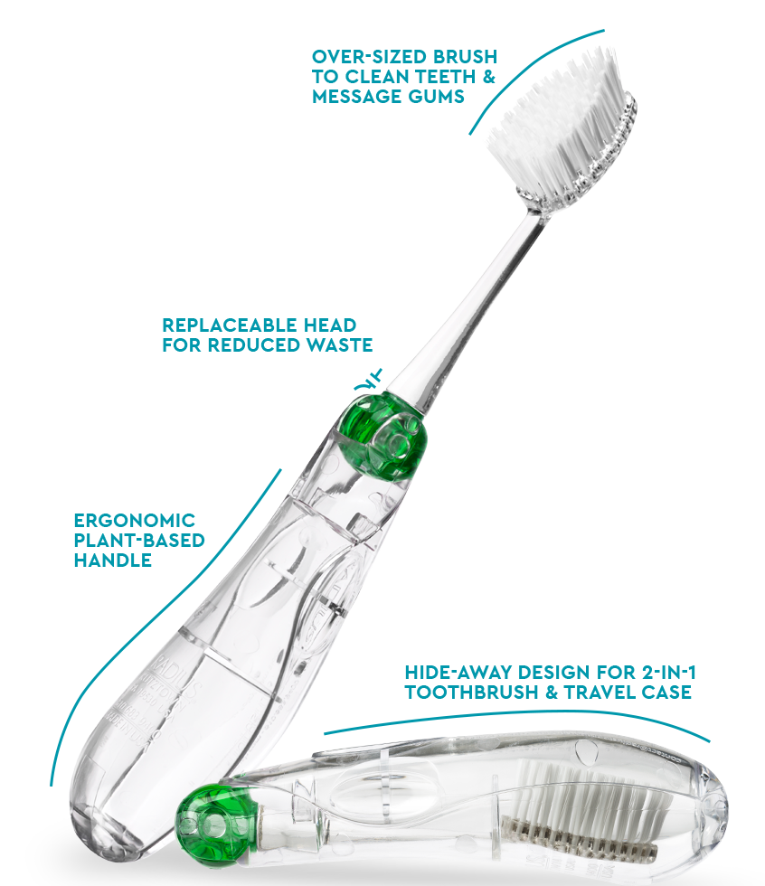 TOUR Travel Brush  RADIUS Emerald Green  