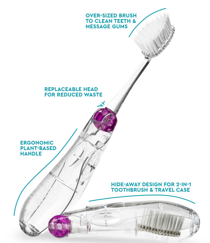 TOUR Travel Brush  RADIUS Amethyst Purple  