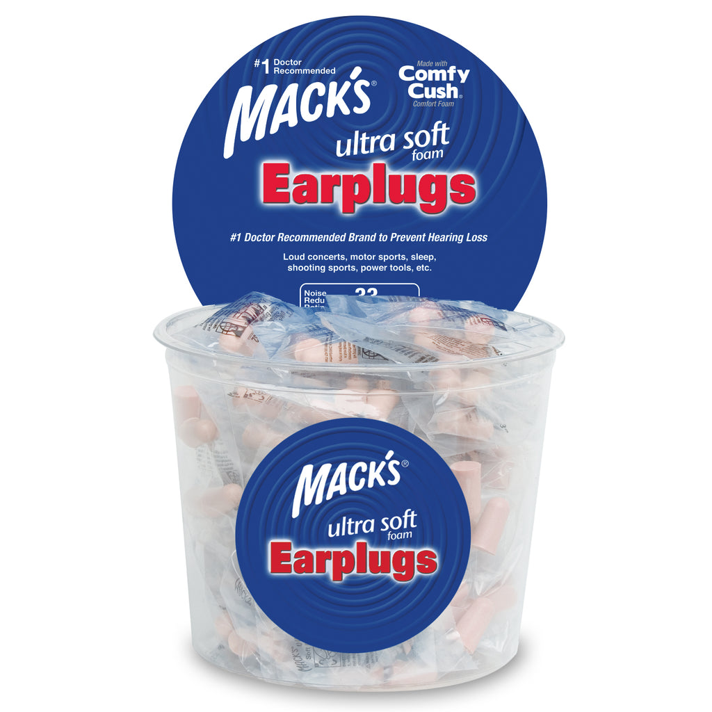 Mack's - High Performance Ultra Soft Foam Earplugs Earplugs Mack's 100 Pairs Individually Wrapped  