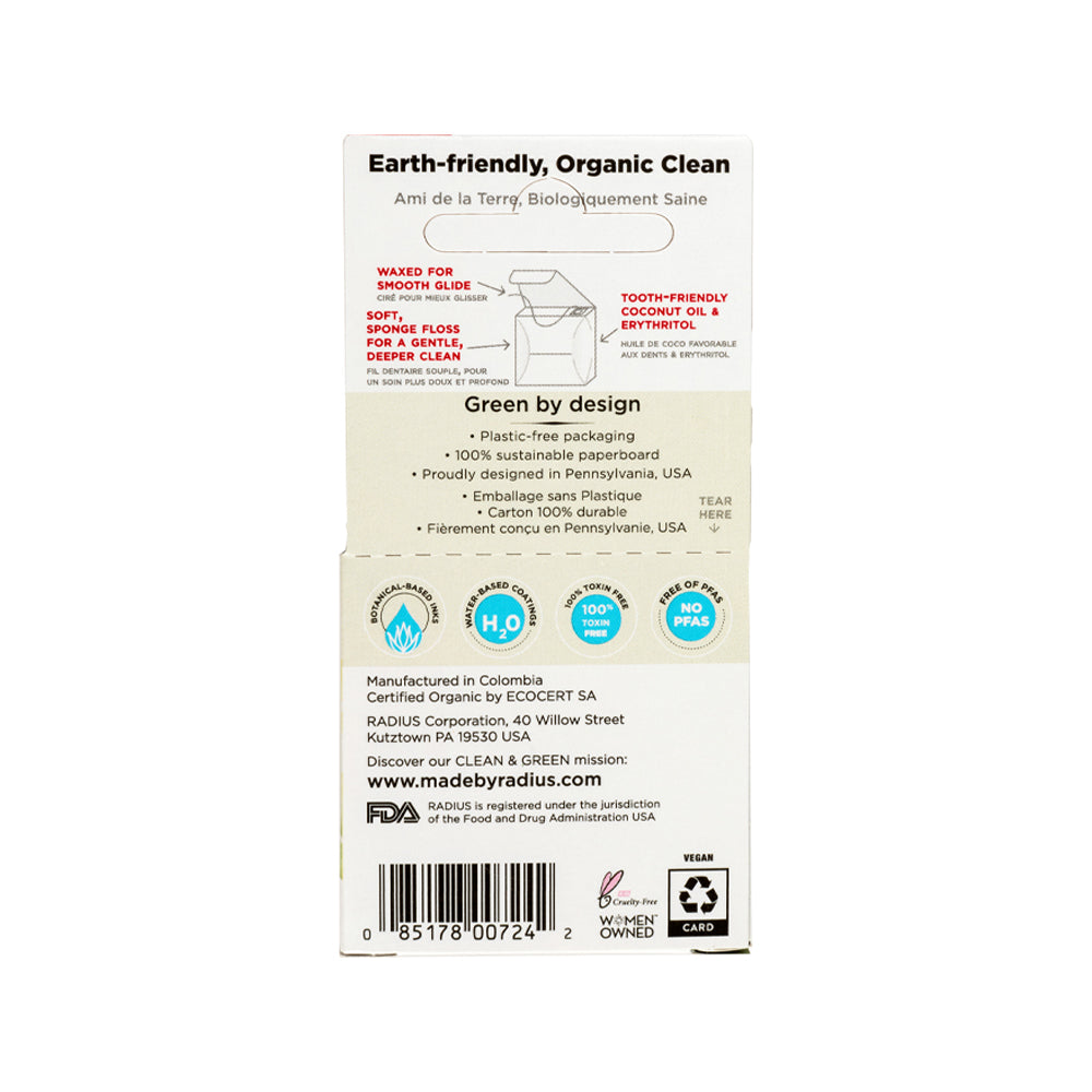 Radius Floss USDA Organic Vanilla Mint Dental Floss Radius   