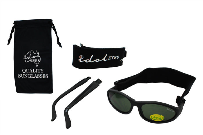 Idol Eyes Baby Wrapz 2 Sunglasses Baby Sun Protection Ana Wiz Black  