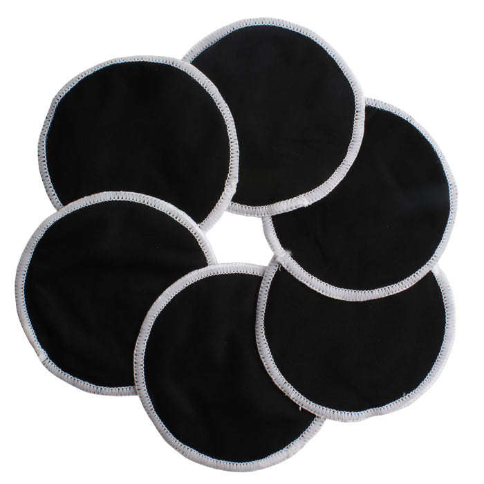 Washable Natural Bamboo Breast Pads Breast Feeding Ana Wiz Black Pack of 4 