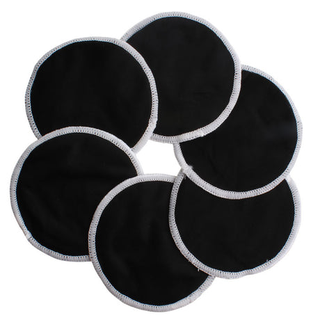 Washable Natural Bamboo Breast Pads Breast Feeding Ana Wiz Black Pack of 4 