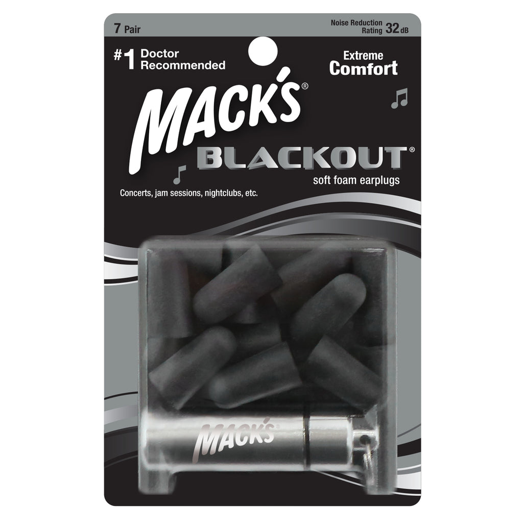 Mack's - Blackout Soft Foam Ear Plugs Earplugs Mack's 7 Pairs + Travel Case  
