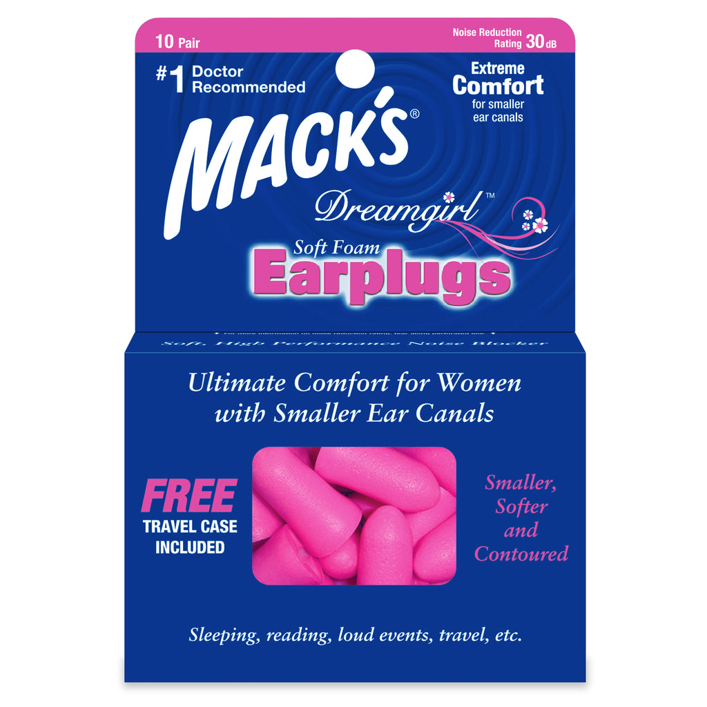 Mack's - Dreamgirl Soft Foam Earplugs Earplugs Mack's 10 Pairs + Travel Case  