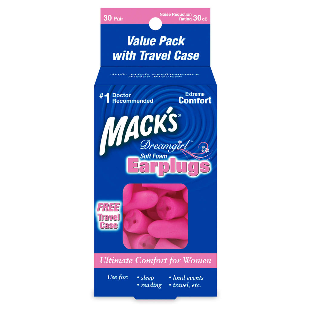 Mack's - Dreamgirl Soft Foam Earplugs Earplugs Mack's 30 Pairs + Travel Case  